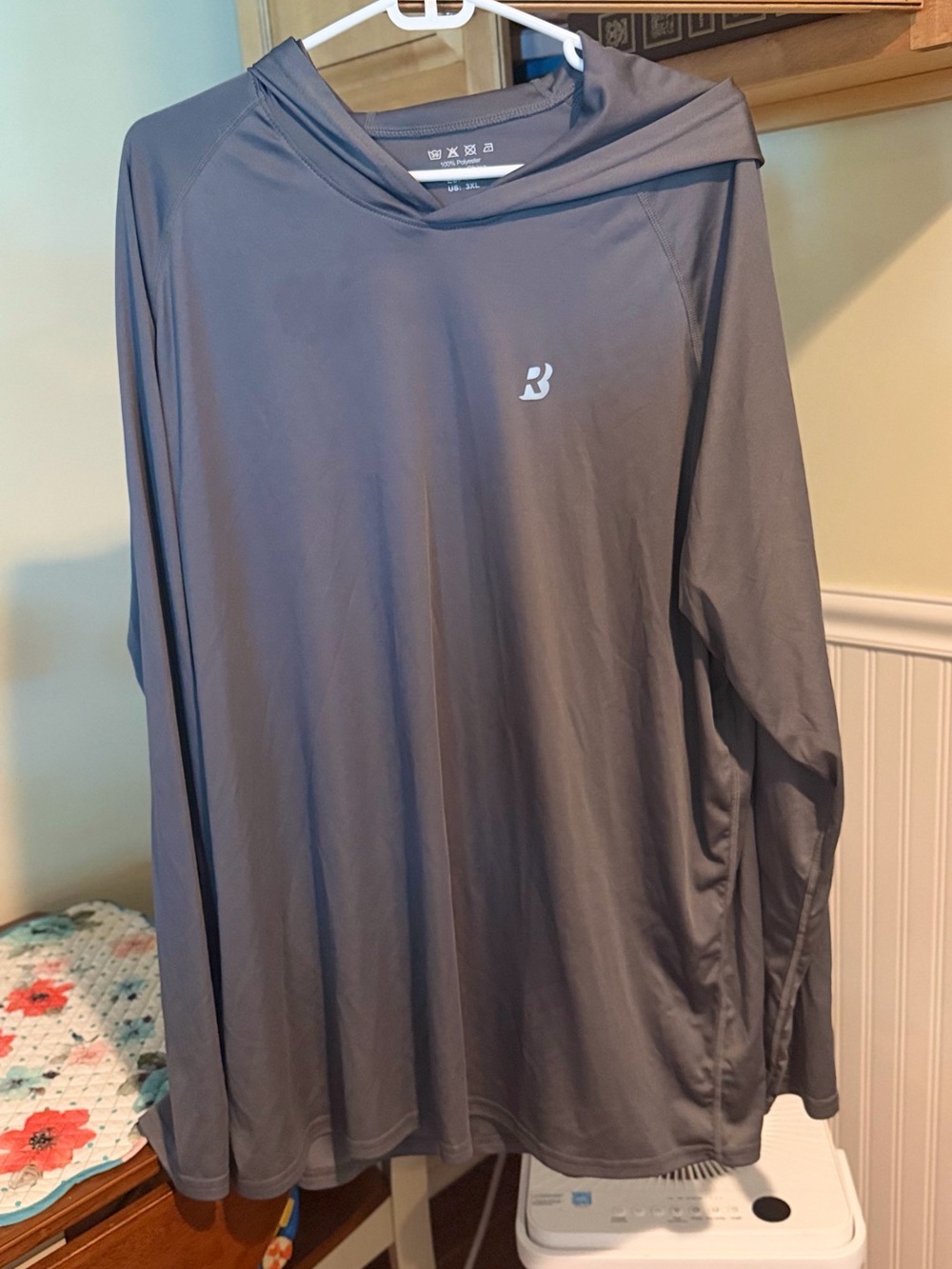 Unbranded Men's Hooded Performance Long-Sleeve Shirt — Gray